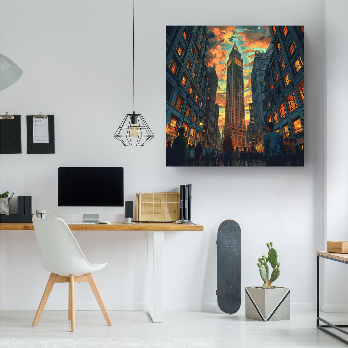 City view canvas wall art decor