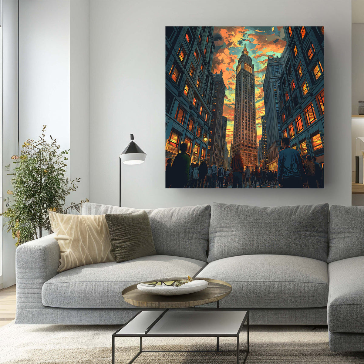 City view canvas wall art decor