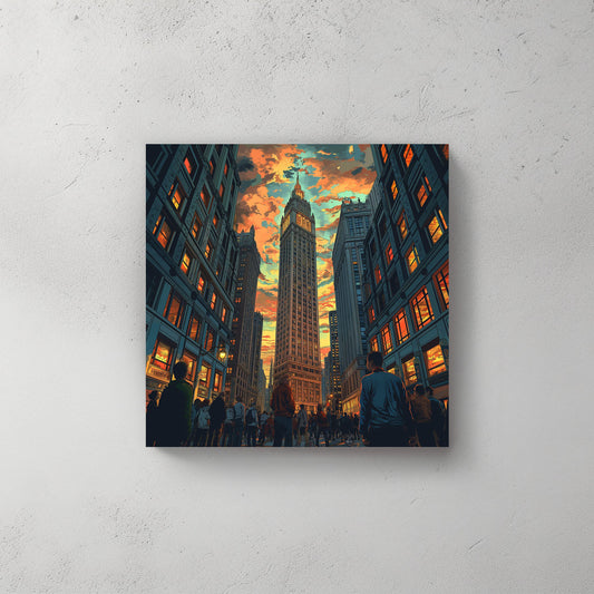 City view canvas wall art decor