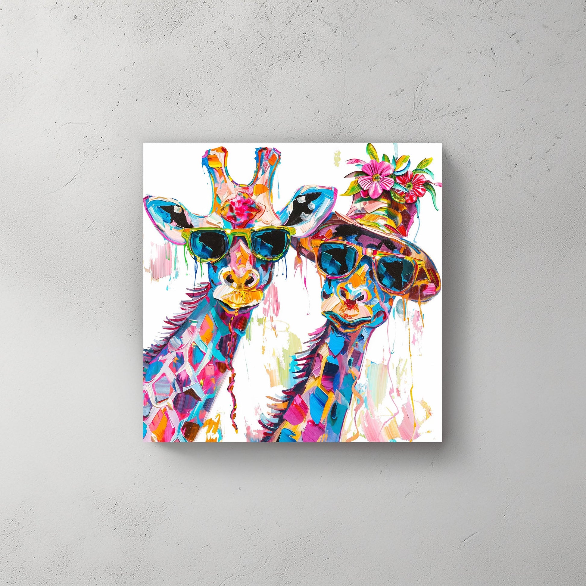 Happy Giraffes #907 Canvas Wall Art & Metal Prints
