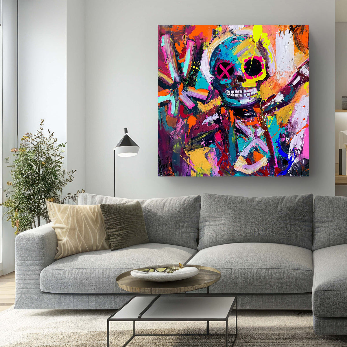 Dancing Skulls #912 Canvas Wall Art & Metal Prints