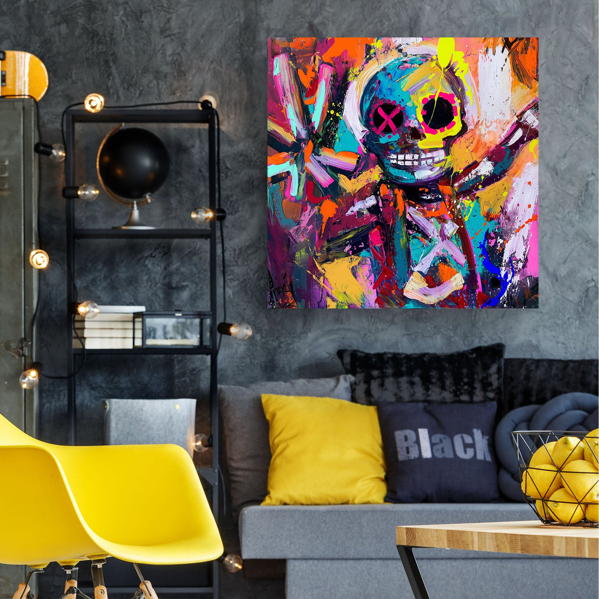 Dancing Skulls #912 Canvas Wall Art & Metal Prints