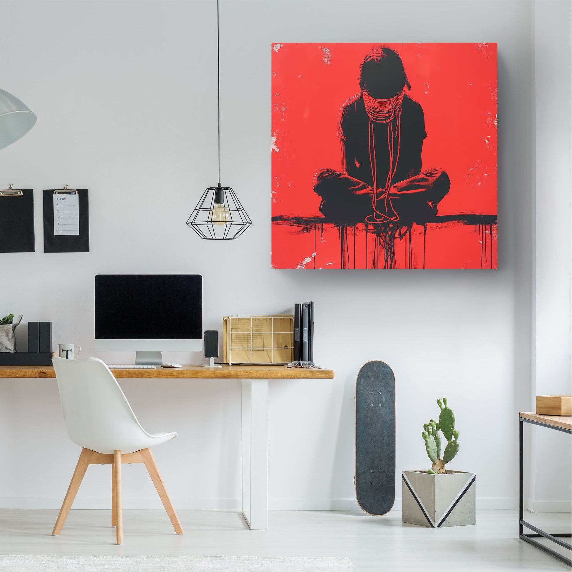 Tied Up in Red #915 Canvas Wall Art & Metal Prints