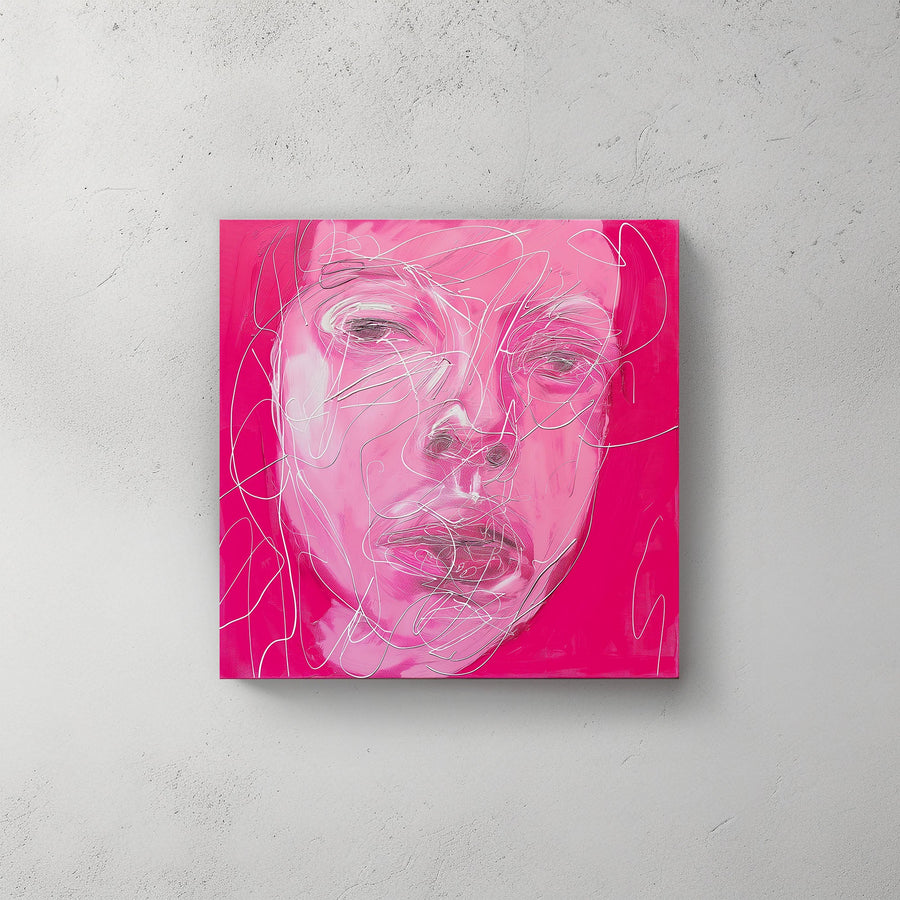 Pink Scribbles #925 Canvas Wall Art & Metal Prints