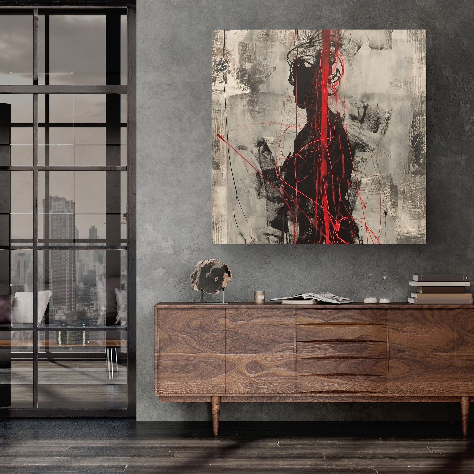 Strikethrough #930 Canvas Wall Art & Metal Prints