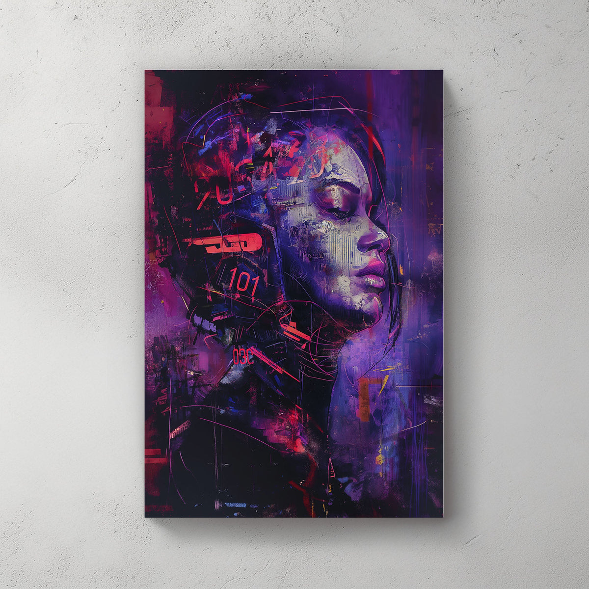 Purple Portrait #982 Canvas Wall Art & Metal Prints