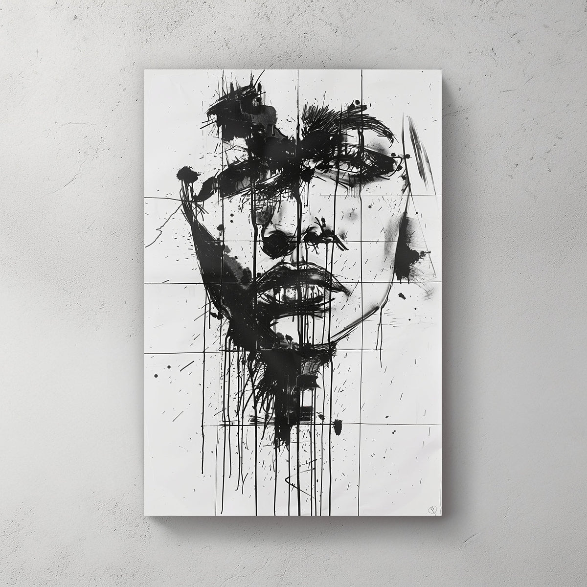 Dripping Ink #997 Canvas Wall Art & Metal Prints