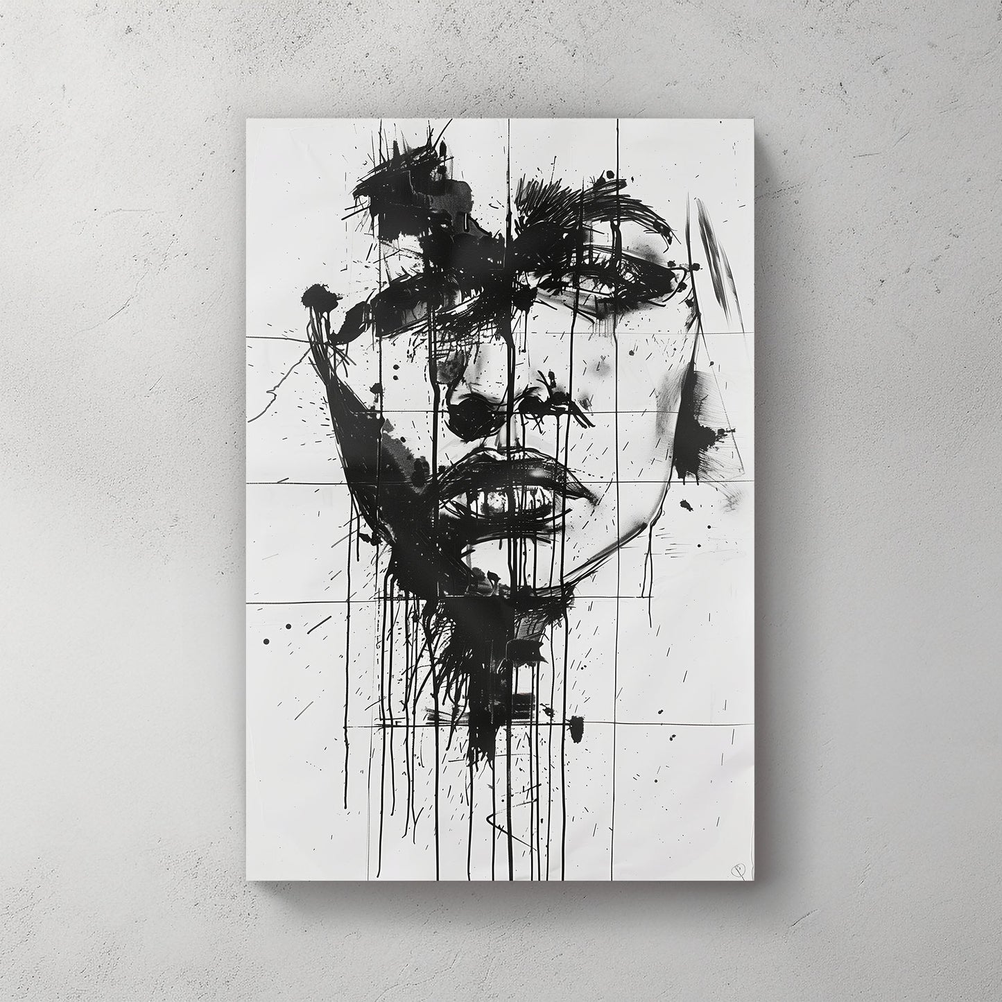 Dripping Ink #997 Canvas Wall Art & Metal Prints