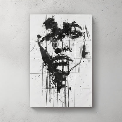 Dripping Ink #997 Canvas Wall Art & Metal Prints