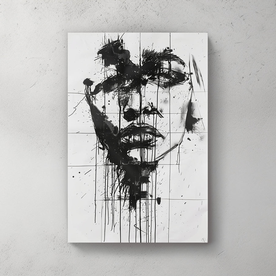 Dripping Ink #997 Canvas Wall Art & Metal Prints